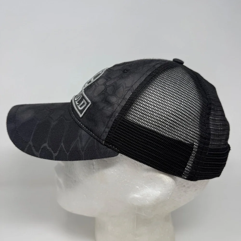 Leupold Mens Black Camo Trucker Hat Embroidered Logo Snapback Mesh Baseball‎ Cap